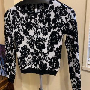 Lucy & Co Black and White Floral Sweater
